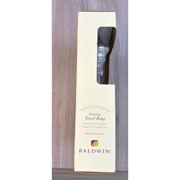 BALDWIN Premium Towel Ring EDGEWATER 3504-260 Polished Chrome Finish Solid Brass - Picture 6 of 7